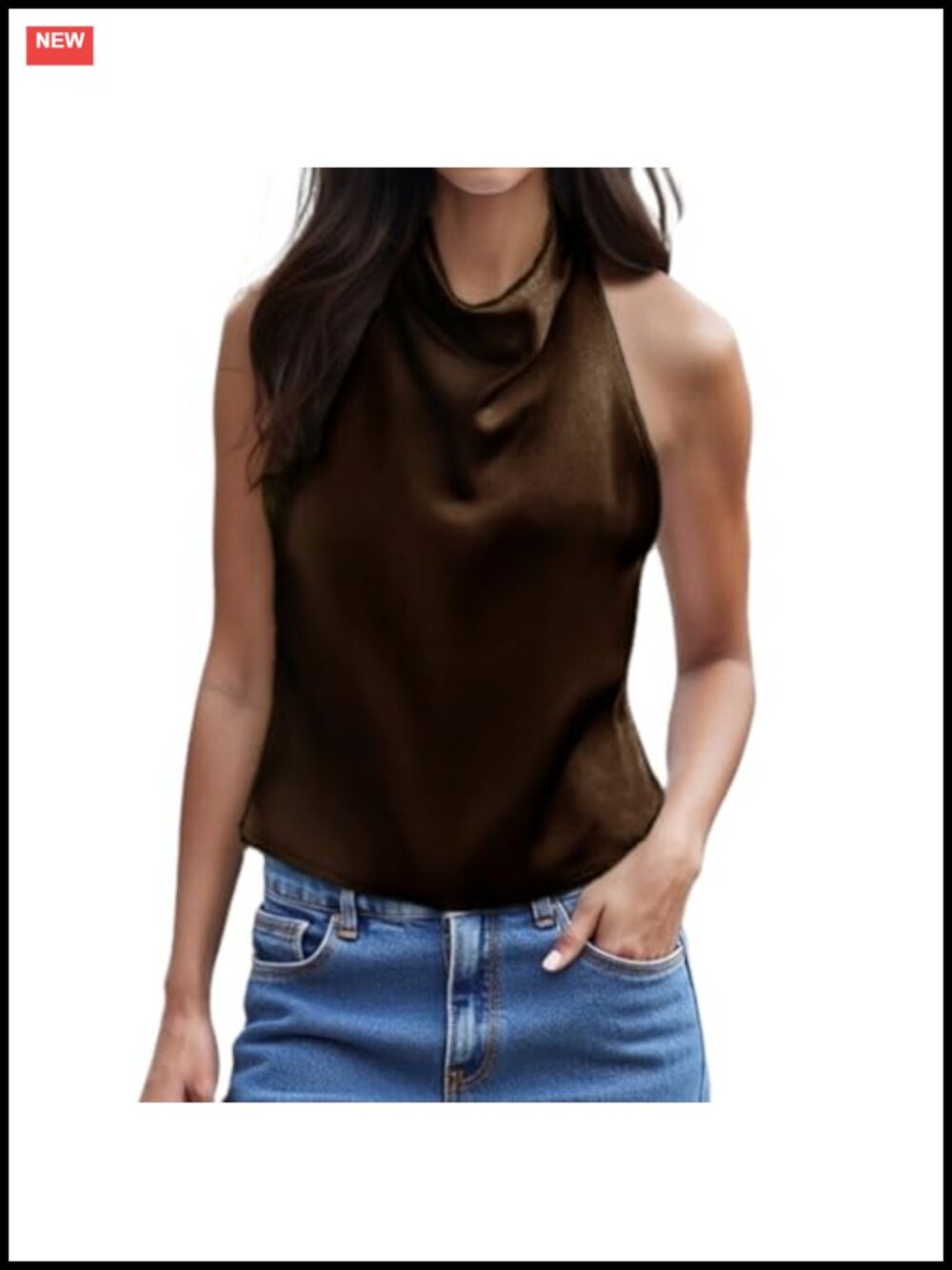 Satin Halter Tank Top Backless Sleeveless Y2K Summer Going Out Cami